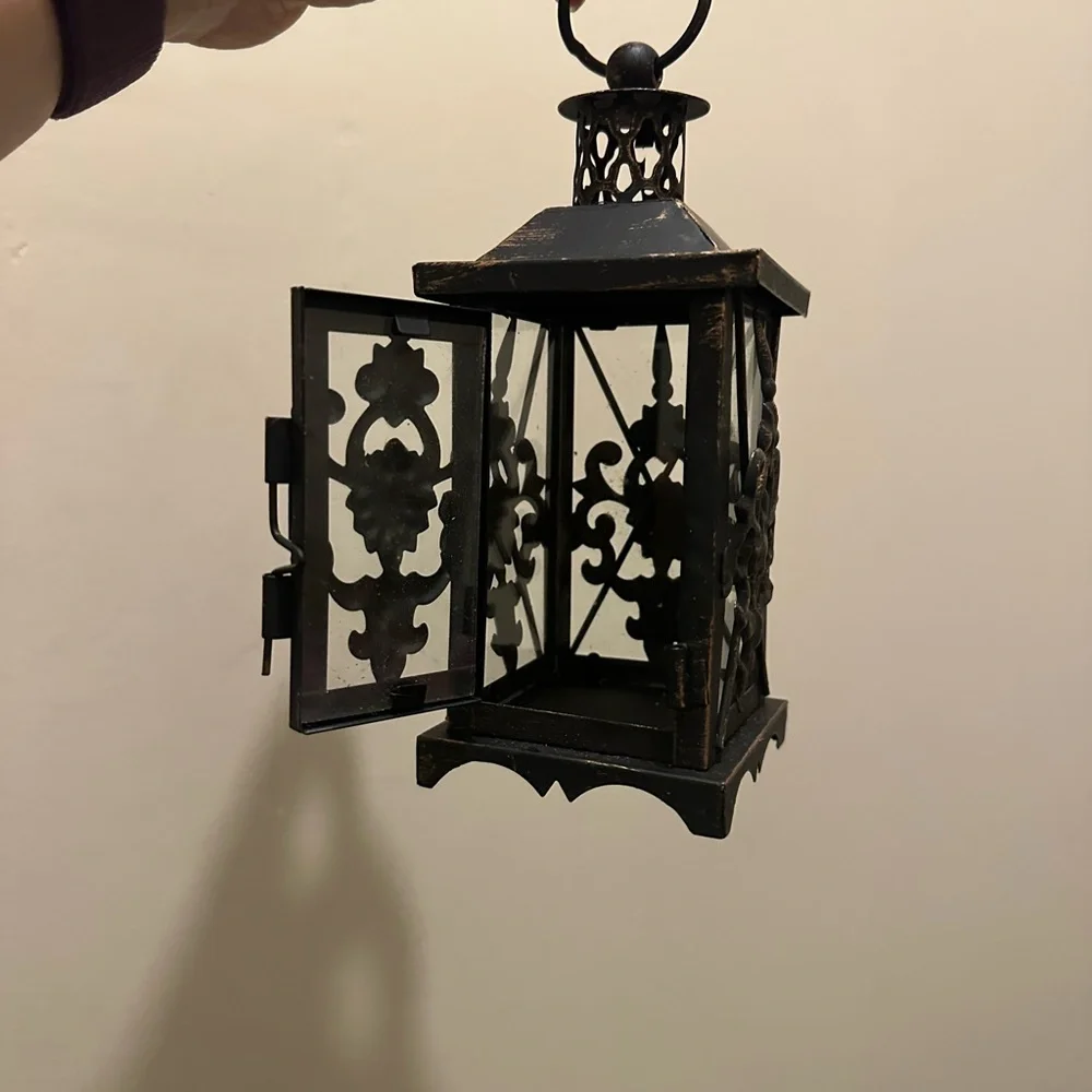 Vintage Small Candle Metal Lantern Candle Holder